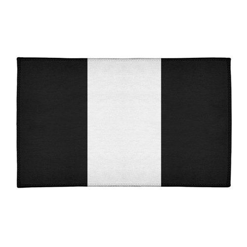 Bless international Flatweave Chenille Black/White Rug Wayfair